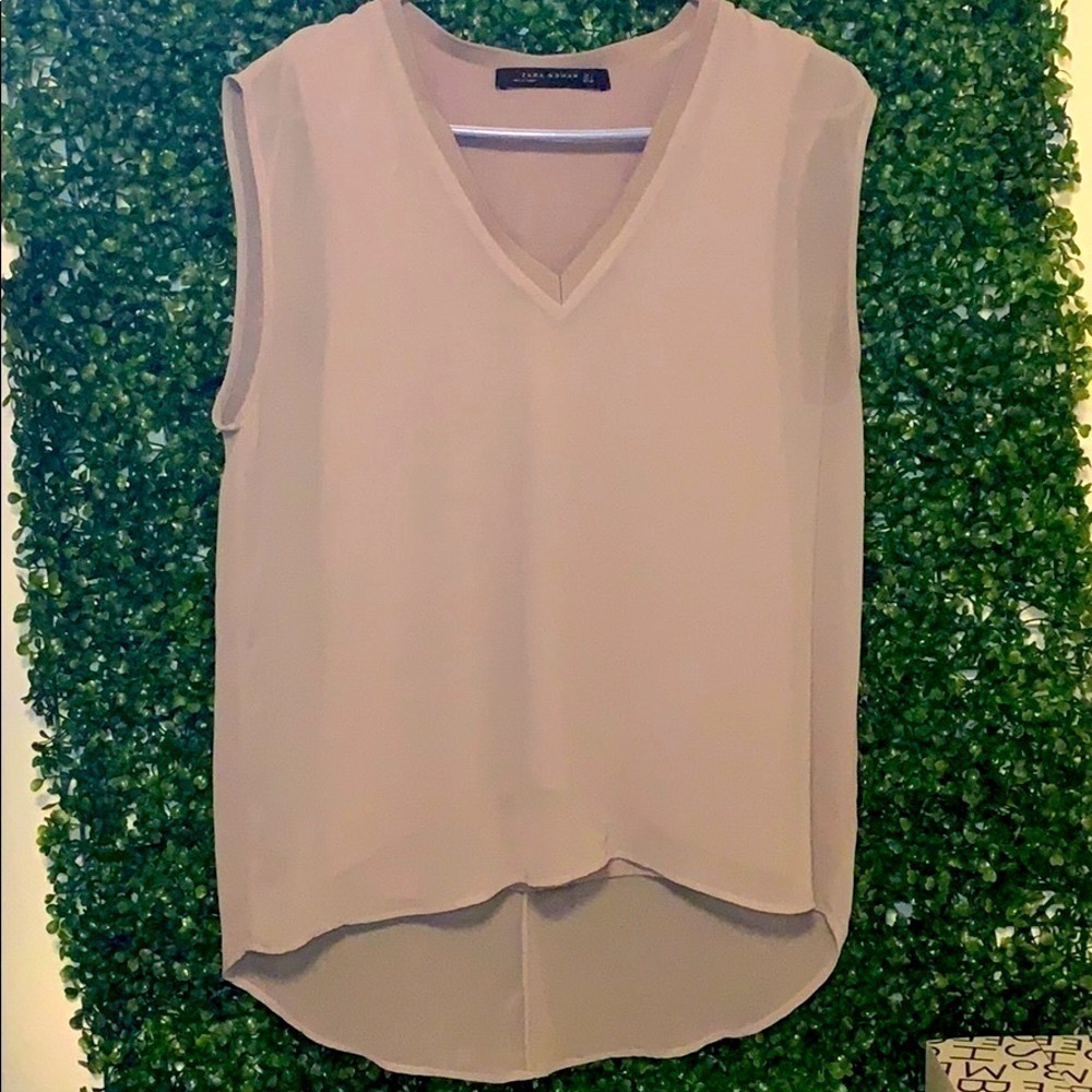 Zara Sleeveless Cap-sleeve Blouse